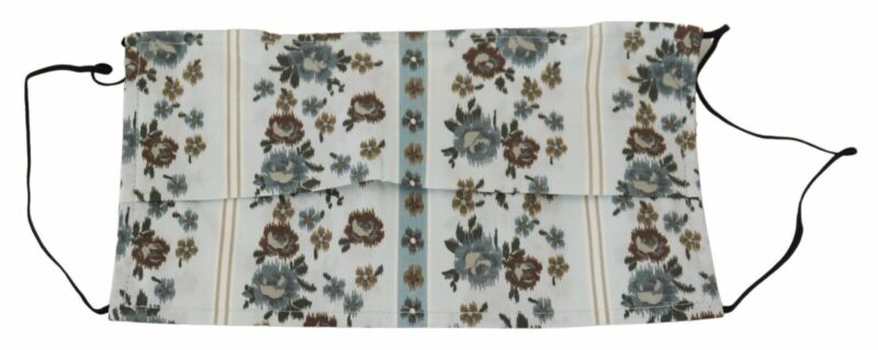 Dolce & Gabbana Chic White Floral Pleated Cotton Face Mask - Image 3