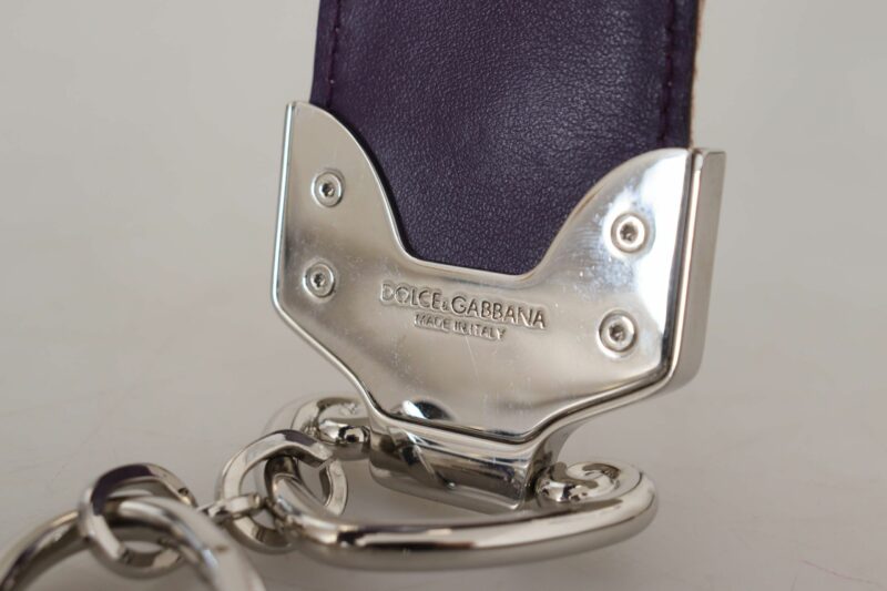 Dolce & Gabbana Beige Floral Leather Shoulder Strap Accessory - Image 5