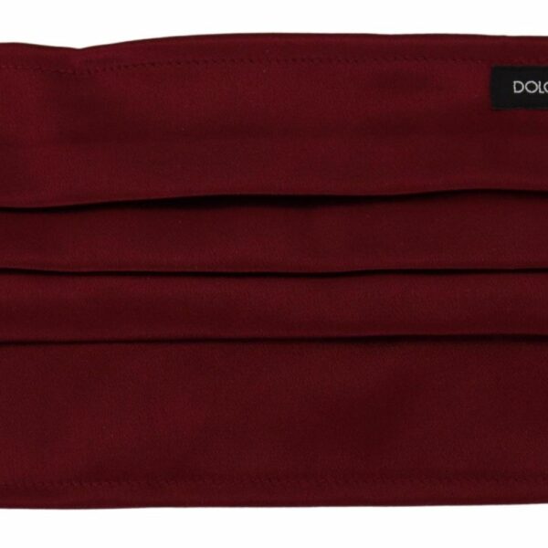 Dolce & Gabbana Elegant Silk Pleated Maroon Face Mask