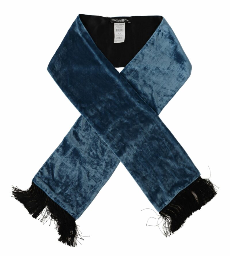 Dolce & Gabbana Elegant Silk Men's Scarf in Regal Blue - Image 2