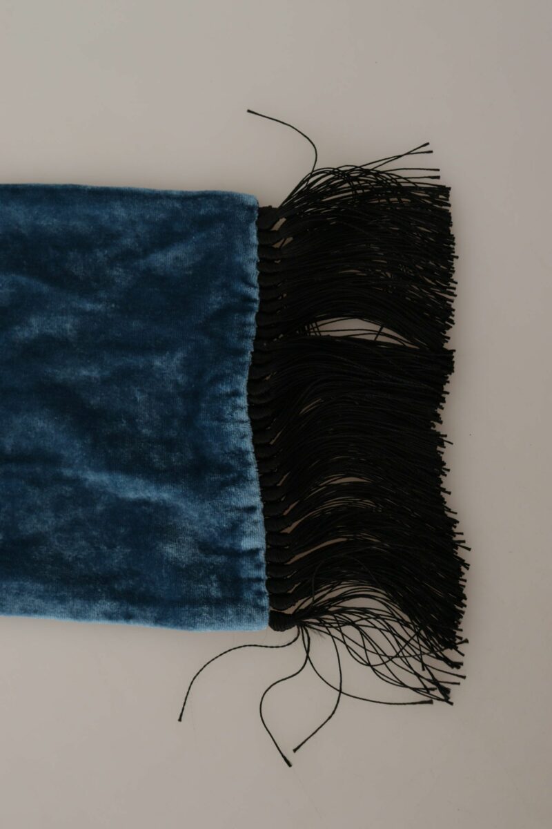 Dolce & Gabbana Elegant Silk Men's Scarf in Regal Blue - Image 4