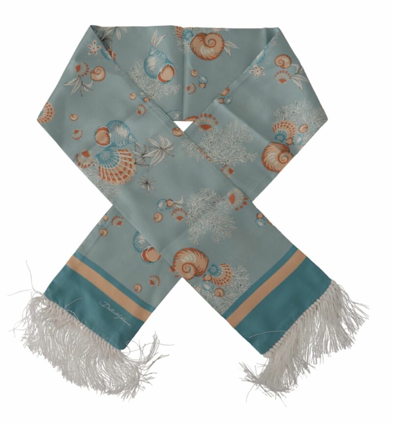 Dolce & Gabbana Elegant Silk Scarf with Shell Motif - Image 3