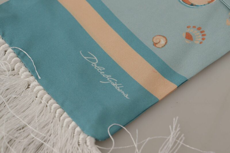 Dolce & Gabbana Elegant Silk Scarf with Shell Motif - Image 4