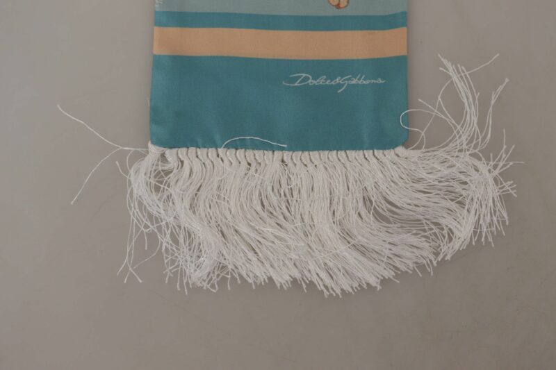 Dolce & Gabbana Elegant Silk Scarf with Shell Motif - Image 5
