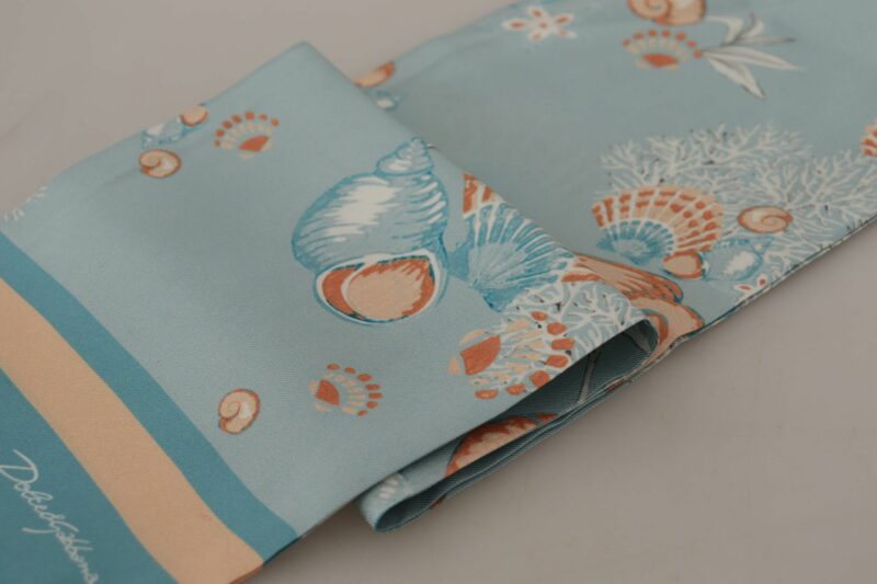 Dolce & Gabbana Elegant Silk Scarf with Shell Motif - Image 6