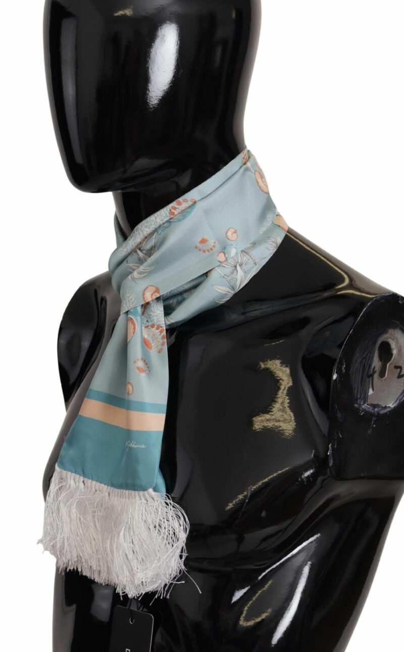 Dolce & Gabbana Elegant Silk Scarf with Shell Motif - Image 2