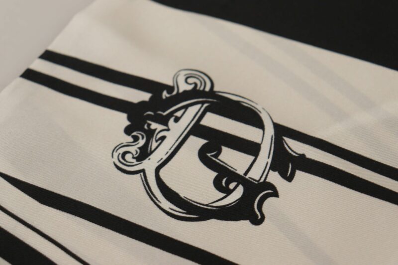 Dolce & Gabbana Elegant Silk Men's Scarf - Classic Black Stripe - Image 4