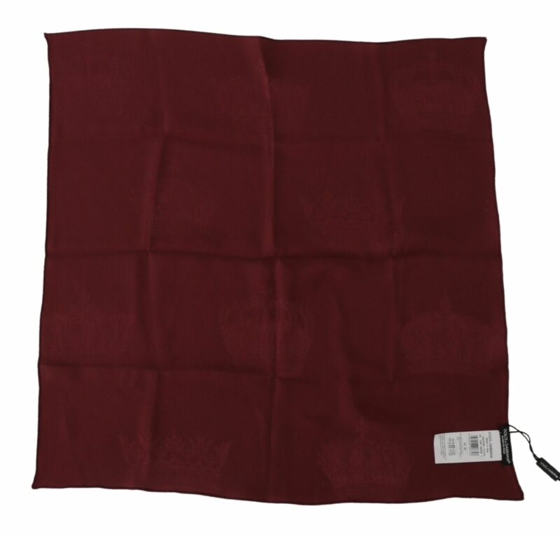 Dolce & Gabbana Elegant Red Silk Square Scarf Wrap - Image 2