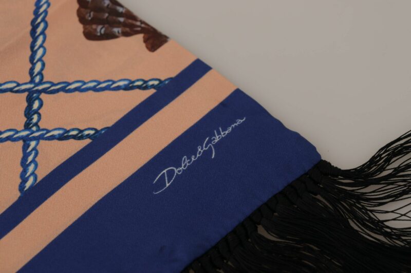 Dolce & Gabbana Elegant Silk Men's Scarf Wrap - Multicolor Luxury Accessory - Image 4