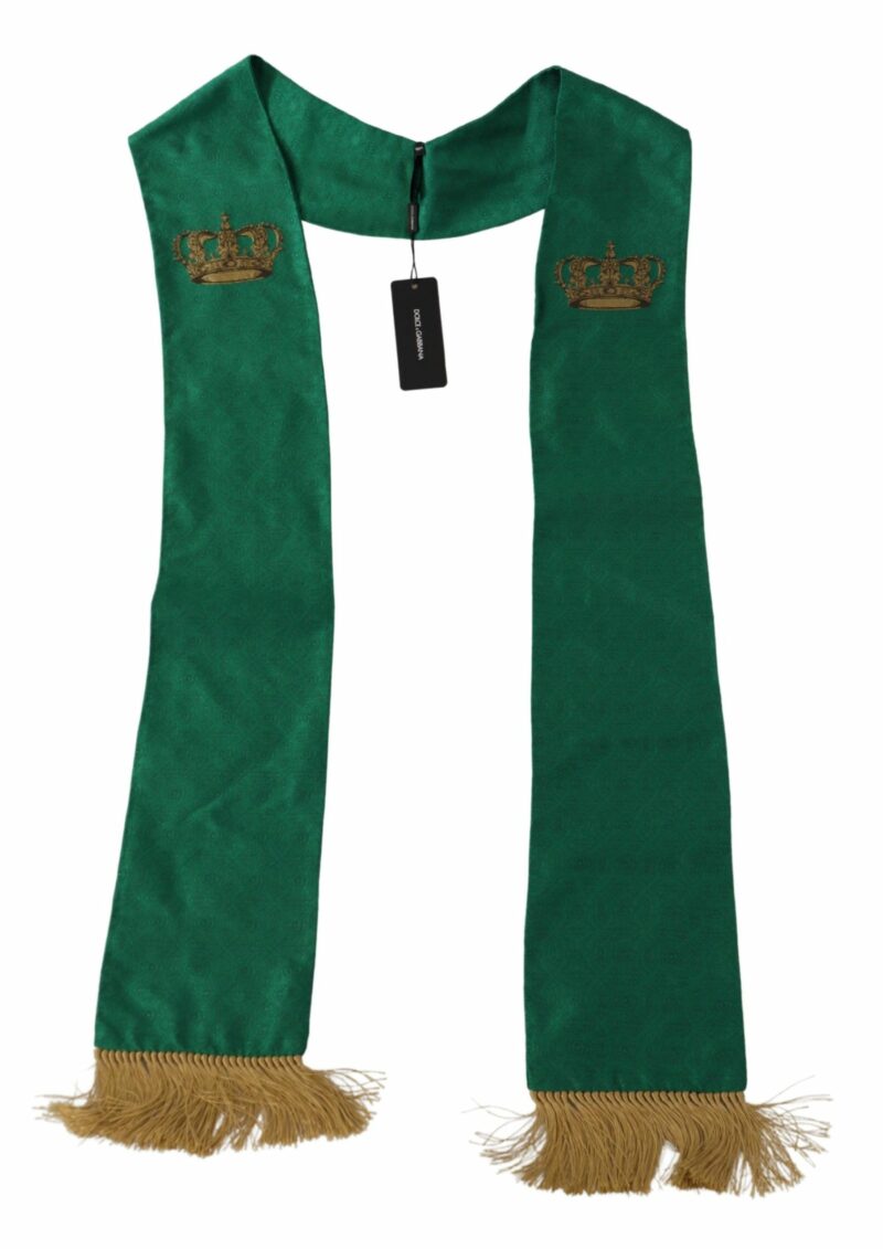 Dolce & Gabbana Elegant Green Silk Blend Men's Scarf - Image 5
