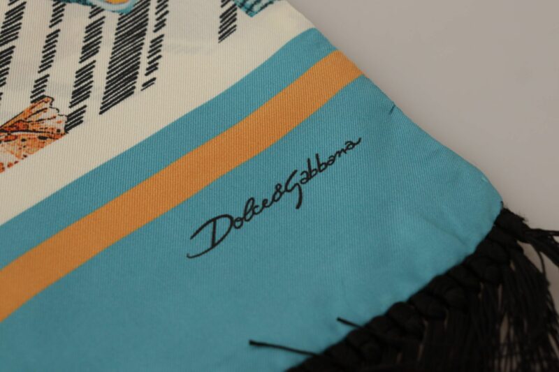 Dolce & Gabbana Multicolor Silk Seashell Printed Scarf - Image 4