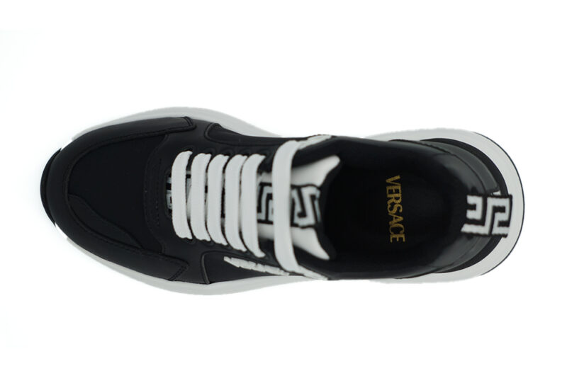 Versace Elegant Monochrome Leather Sneakers - Image 5