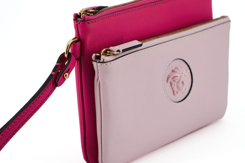 Versace Elegant Pink Leather Pouch Clutch - Image 3
