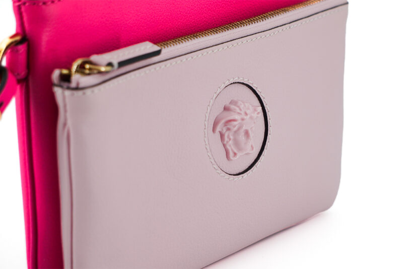Versace Elegant Pink Leather Pouch Clutch - Image 4