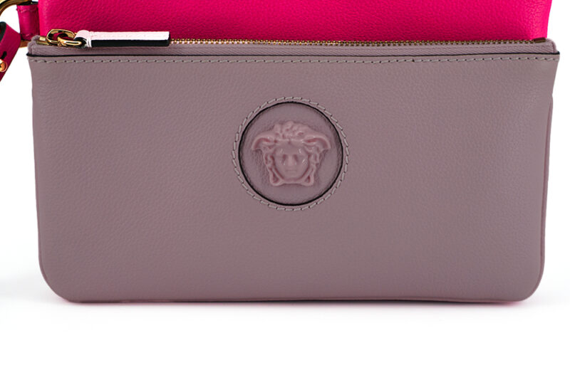 Versace Elegant Pink Leather Pouch Clutch - Image 5
