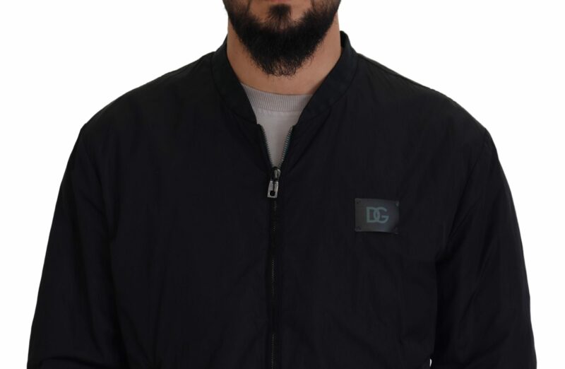 Dolce & Gabbana Elegant Black Bomber Jacket - Image 4