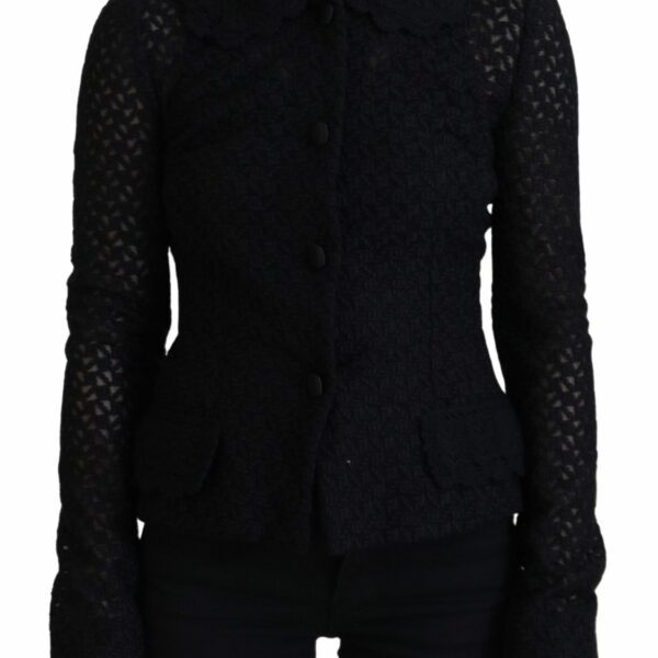 Dolce & Gabbana Elegant Black Wool Blend Button Down Jacket