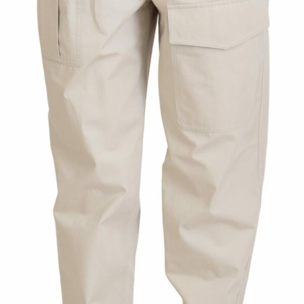 Dolce & Gabbana Chic Beige Cotton Trousers for Elegant Comfort