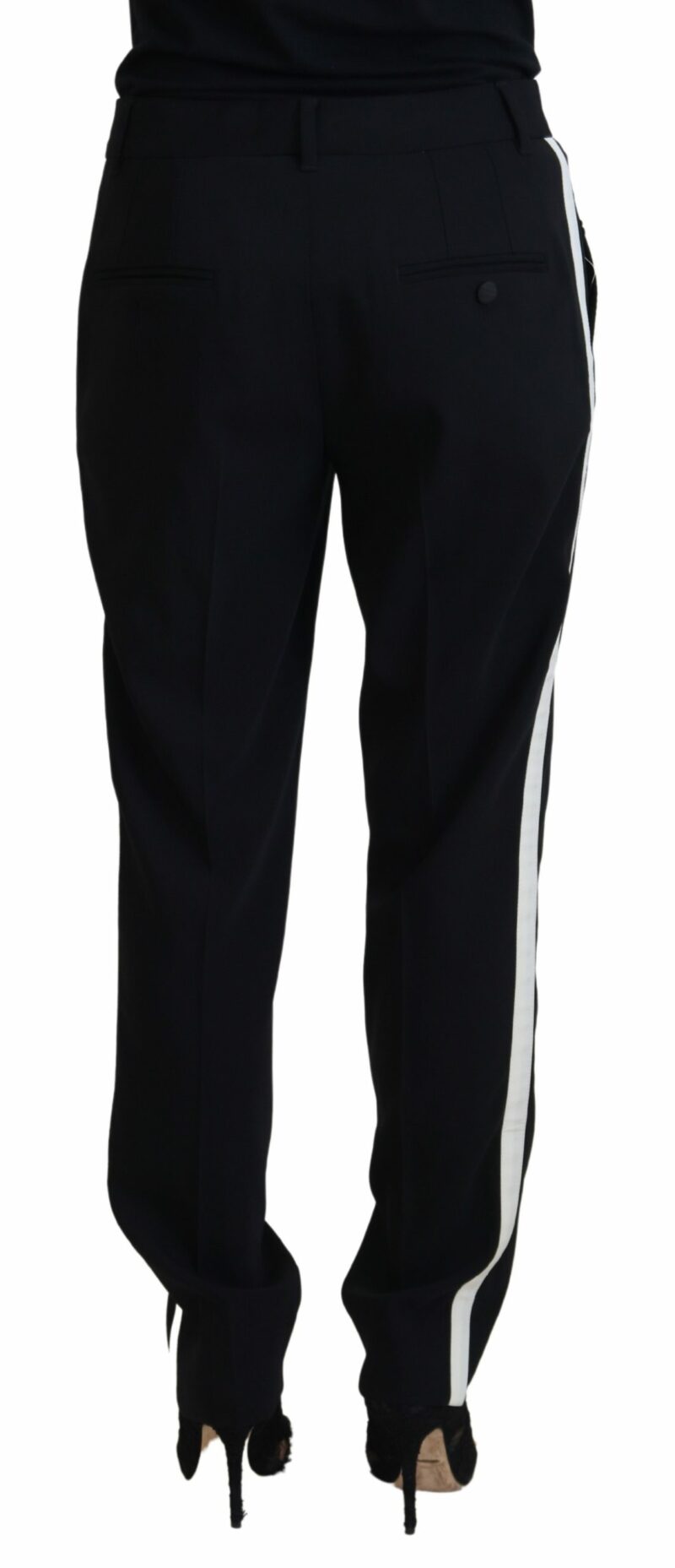 Dolce & Gabbana Elegant Black Wool-Silk Blend Trousers - Image 3