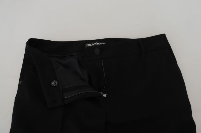 Dolce & Gabbana Elegant Black Wool-Silk Blend Trousers - Image 4
