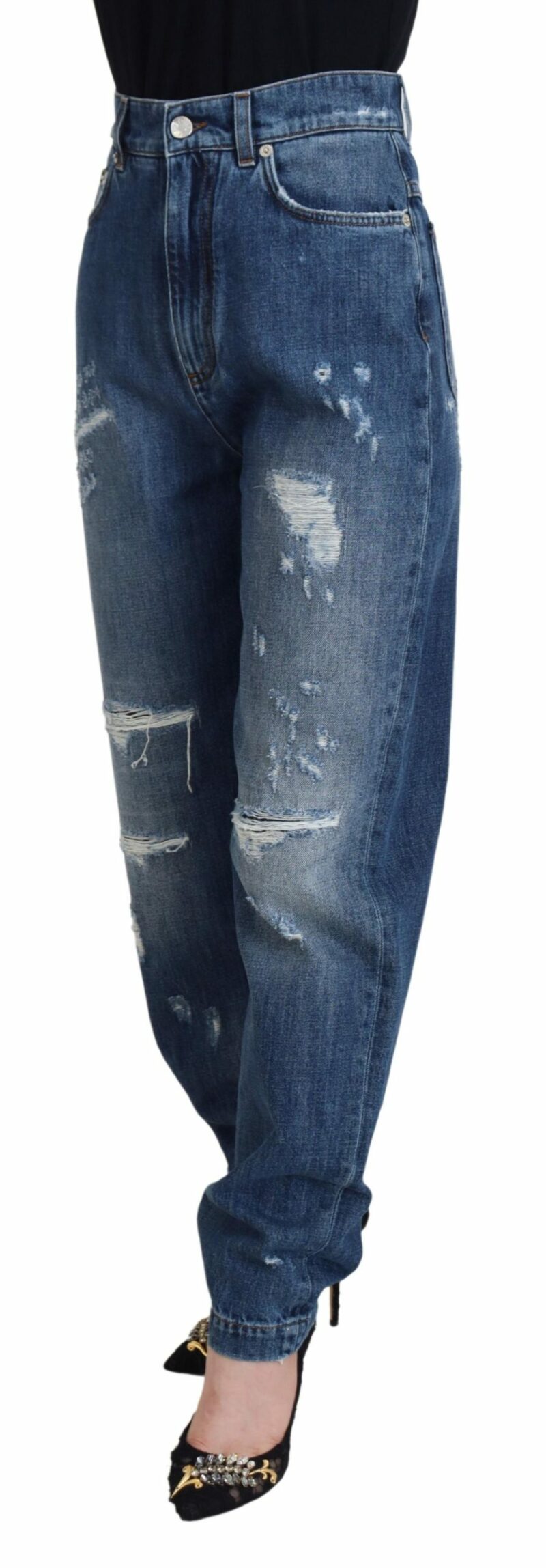 Dolce & Gabbana Elegant Tattered Denim Jeans - Image 2