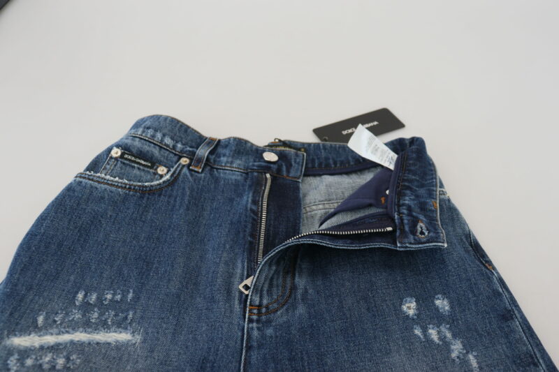 Dolce & Gabbana Elegant Tattered Denim Jeans - Image 4