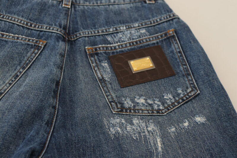 Dolce & Gabbana Elegant Tattered Denim Jeans - Image 6