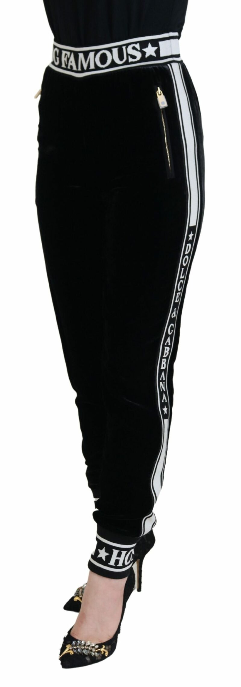 Dolce & Gabbana Elegant Velvet Pants - Timeless Black Luxury - Image 2