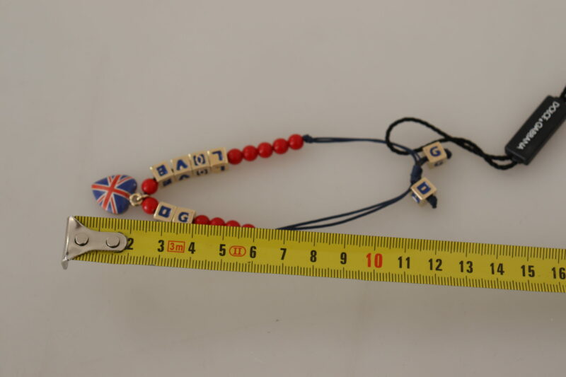 Dolce & Gabbana Elegant Blue, Red Glass & Zama Bracelet - Image 7