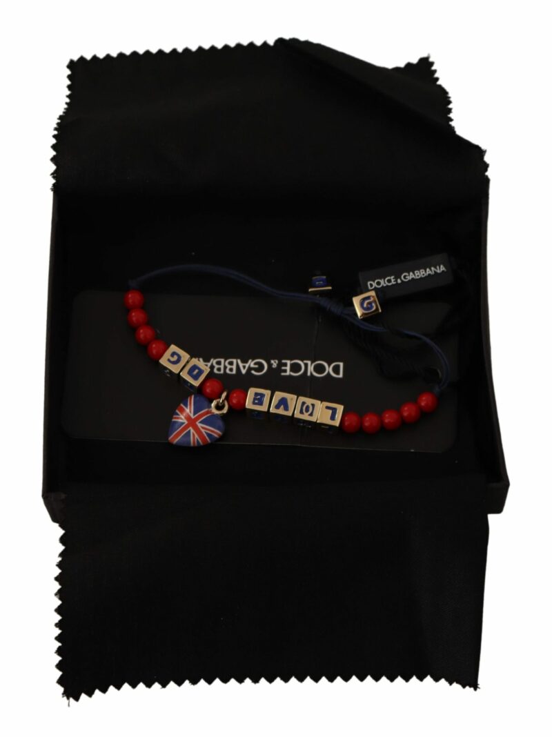Dolce & Gabbana Elegant Blue, Red Glass & Zama Bracelet - Image 8