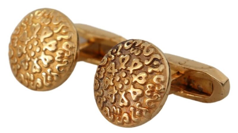 Dolce & Gabbana Elegant Gold Plated Brass Men's Cufflinks - Image 2