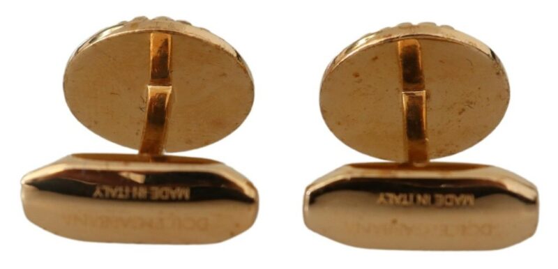 Dolce & Gabbana Elegant Gold Plated Brass Men's Cufflinks - Image 3