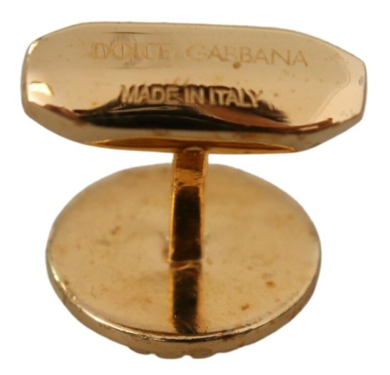 Dolce & Gabbana Elegant Gold Plated Brass Men's Cufflinks - Image 4