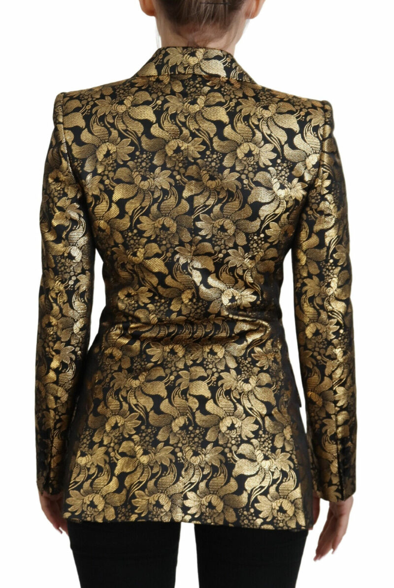 Dolce & Gabbana Elegant Black and Gold Floral Jacket - Image 3