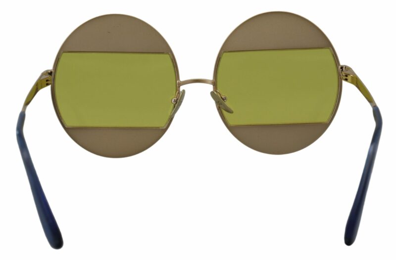 Dolce & Gabbana Crystal Embellished Gold Oval Sunglasses - Image 5