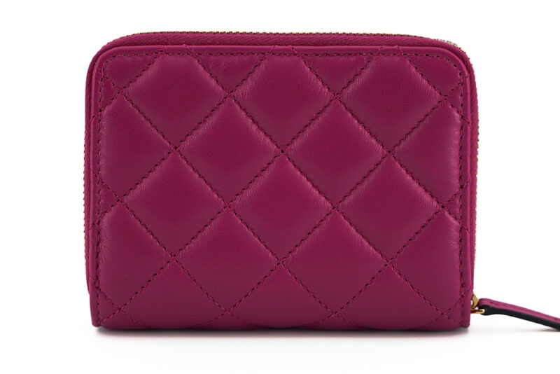 Versace Elegant Purple Quilted Leather Wallet - Image 2