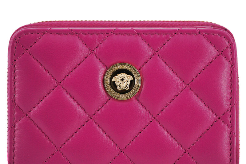 Versace Elegant Purple Quilted Leather Wallet - Image 4