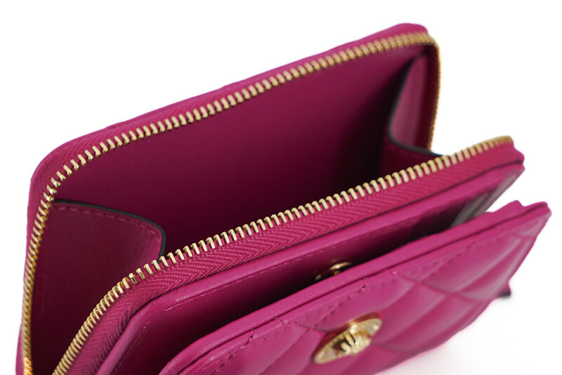 Versace Elegant Purple Quilted Leather Wallet - Image 6