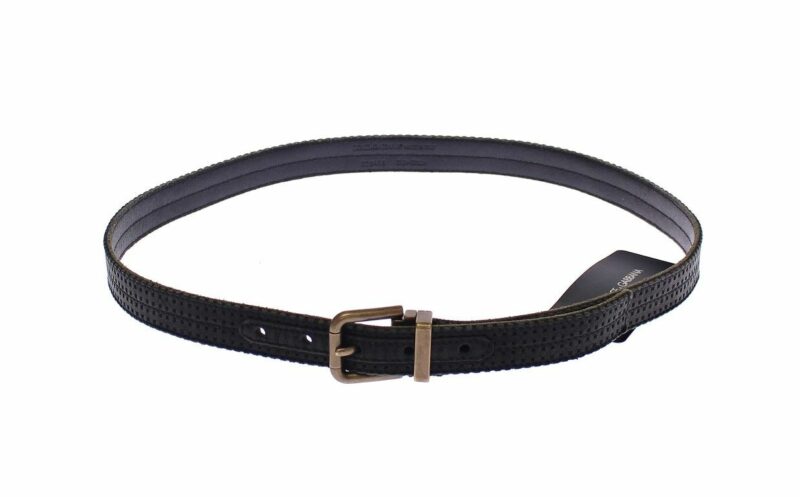 Dolce & Gabbana Elegant Blue Leather-Cotton Blend Men's Belt - Image 2