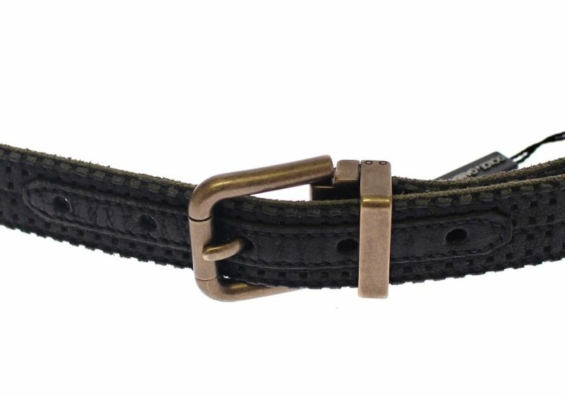 Dolce & Gabbana Elegant Blue Leather-Cotton Blend Men's Belt - Image 3