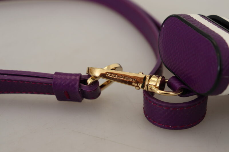 Dolce & Gabbana Chic Purple Leather Airpods Case - Image 6