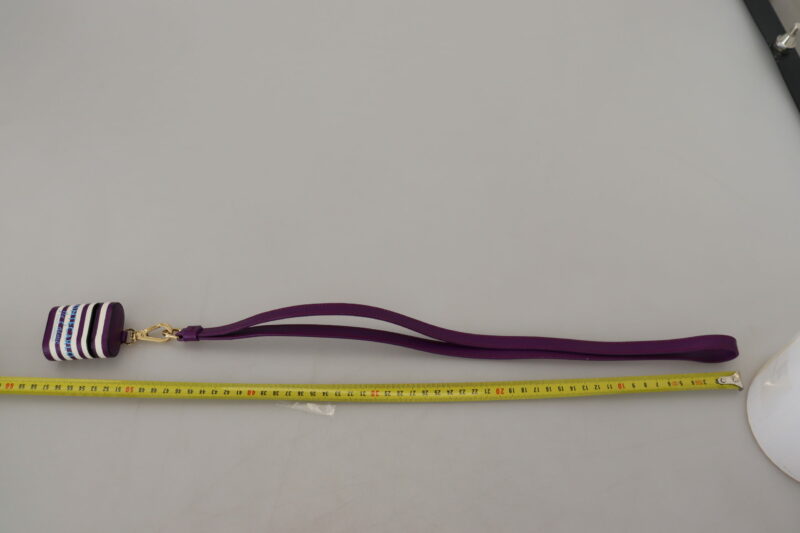 Dolce & Gabbana Chic Purple Leather Airpods Case - Image 7