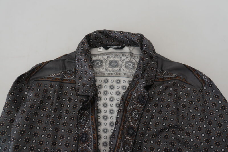 Dolce & Gabbana Elegant Silk Satin Baroque Shirt - Image 6