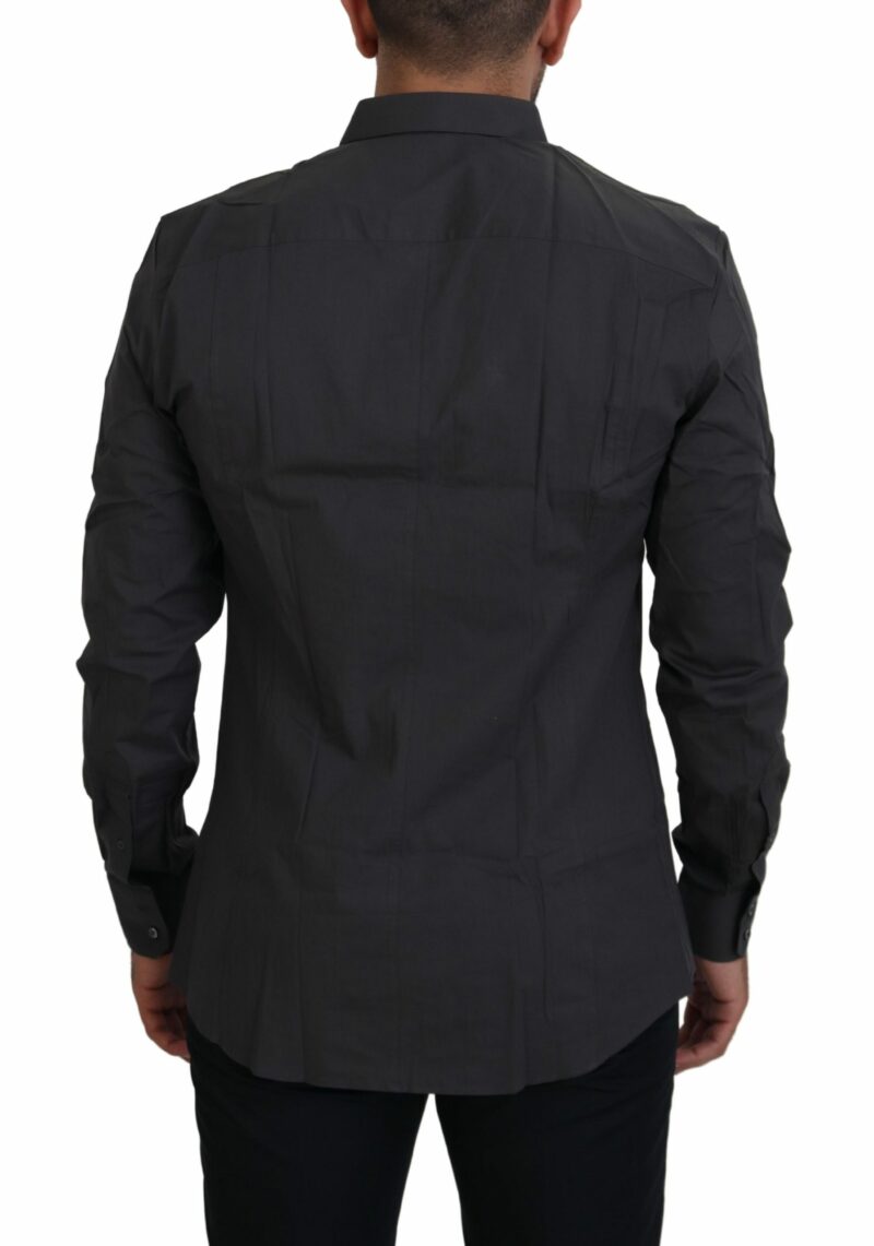 Dolce & Gabbana Elegant Gray Sicilia Slim Fit Dress Shirt - Image 3
