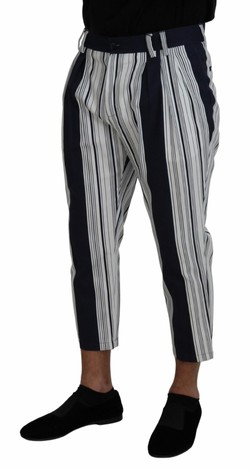 Dolce & Gabbana Elegant Striped Cotton Pants for Men - Image 2