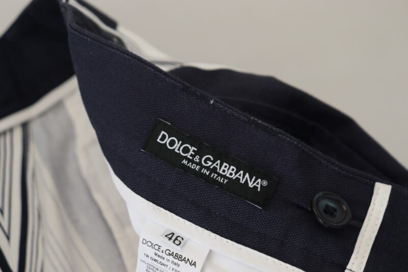Dolce & Gabbana Elegant Striped Cotton Pants for Men - Image 4