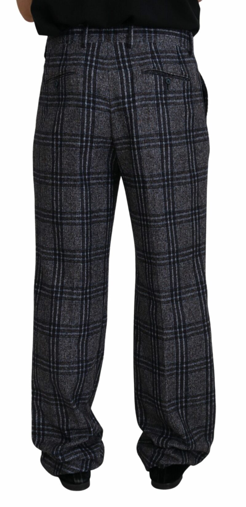 Dolce & Gabbana Elegant Gray Checkered Alpaca Blend Pants - Image 3