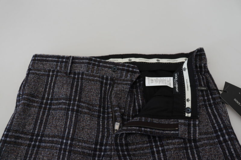 Dolce & Gabbana Elegant Gray Checkered Alpaca Blend Pants - Image 5