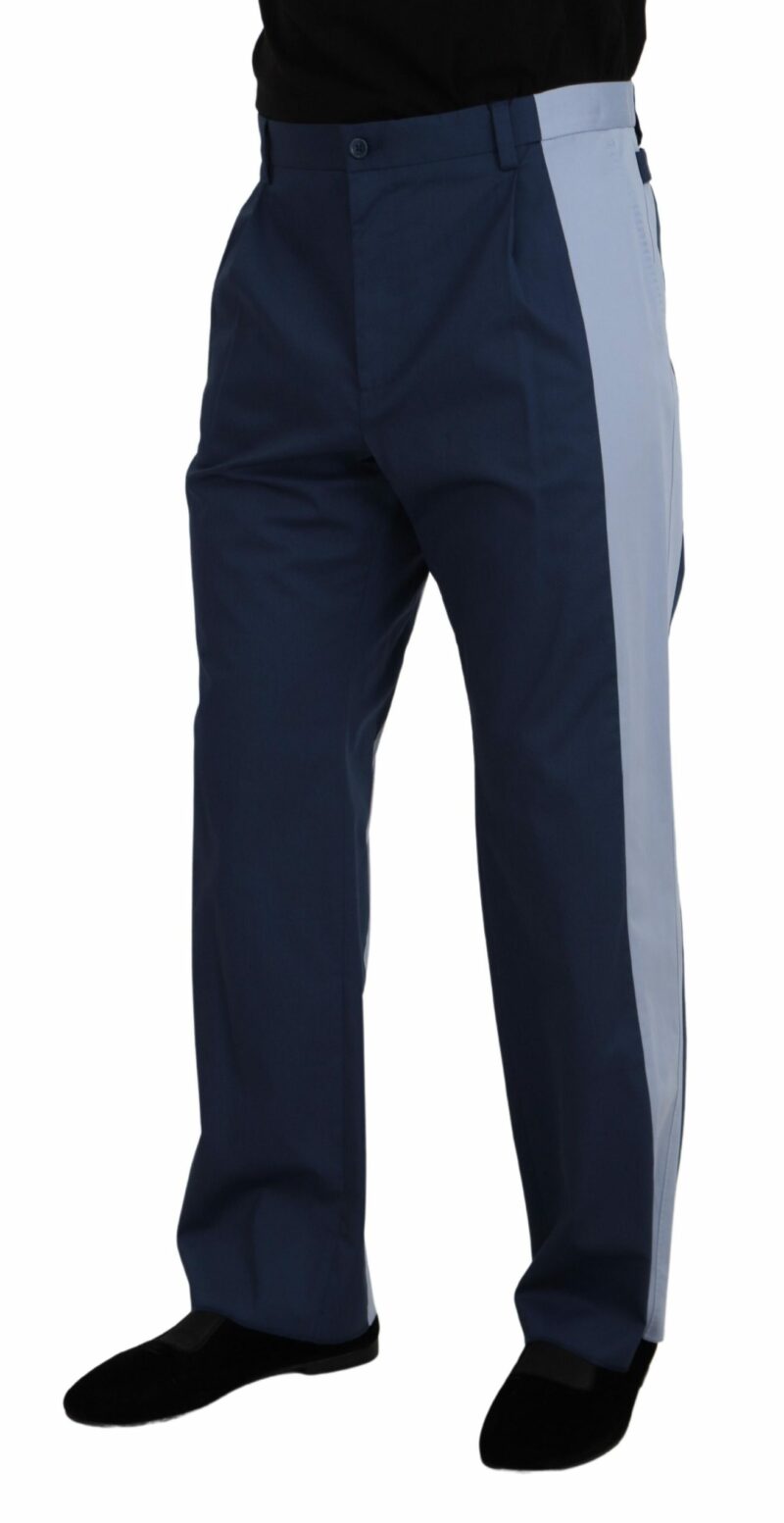 Dolce & Gabbana Elegant Blue Cotton Blend Pants for Men - Image 2