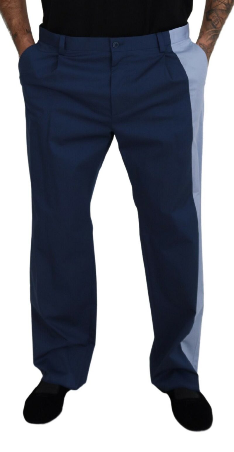 Dolce & Gabbana Elegant Blue Cotton Blend Pants for Men - Image 4